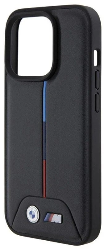 Dėklas BMW BMHCP15L22 PVTK Apple iPhone 15 Pro 6.1″ juodos spalvos kietas dėklas Quilted Tricolor