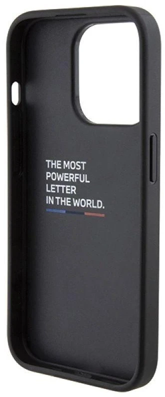 Dėklas BMW BMHCP15L22 PVTK Apple iPhone 15 Pro 6.1″ juodos spalvos kietas dėklas Quilted Tricolor