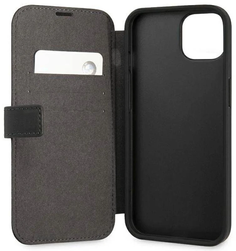 Dėklas BMW BMFLBKP13SSLLBK Apple iPhone 13 mini 5,4″ juodos spalvos book Signature