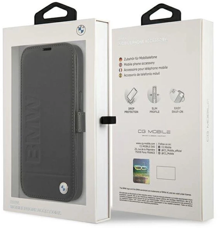 Dėklas BMW BMFLBKP13SSLLBK Apple iPhone 13 mini 5,4″ juodos spalvos book Signature