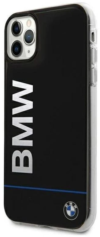 BMW BMHCN65PCUBBK Apple iPhone 11 Pro Max 6.5″ juodos spalvos kietas dėklas Signature Printed Logo