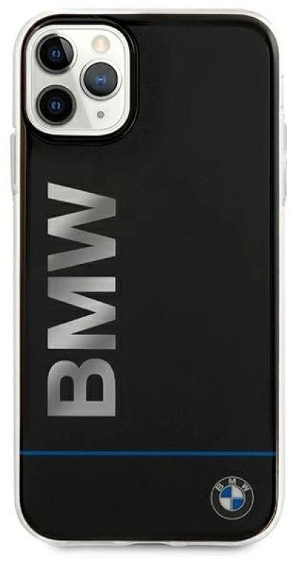 BMW BMHCN65PCUBBK Apple iPhone 11 Pro Max 6.5″ juodos spalvos kietas dėklas Signature Printed Logo