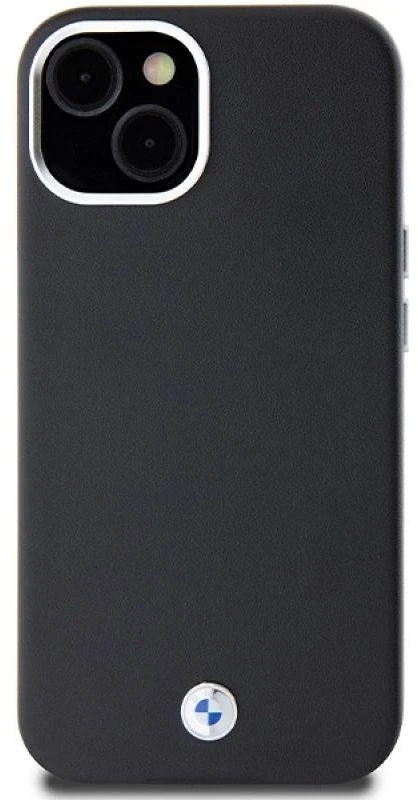 Dėklas BMW BMHMP14S23PUFWK Apple iPhone 14 / 15 / 13 6.1″ juodos spalvos Signature Wrapped Metal MagSafe