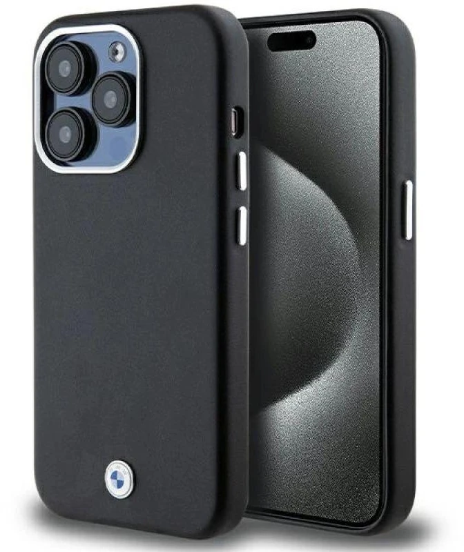 Dėklas BMW BMHMP14L23PUFWK Apple iPhone 14 Pro 6.1″ juodos spalvos Signature Wrapped Metal MagSafe