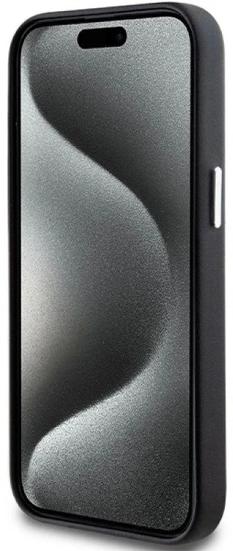 Dėklas BMW BMHMP15S23PUFWK Apple iPhone 15 / 14 / 13 6.1″ juodos spalvos Signature Wrapped Metal MagSafe