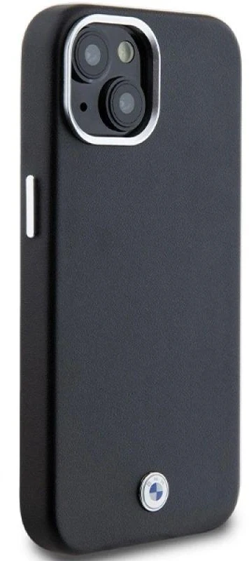 Dėklas BMW BMHMP15S23PUFWK Apple iPhone 15 / 14 / 13 6.1″ juodos spalvos Signature Wrapped Metal MagSafe