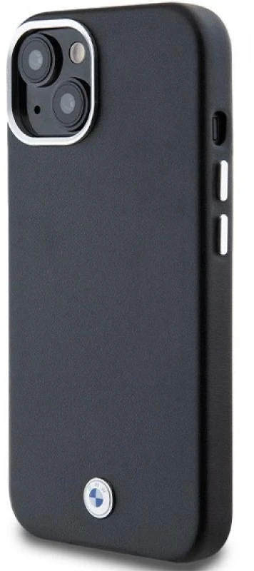 Dėklas BMW BMHMP15S23PUFWK Apple iPhone 15 / 14 / 13 6.1″ juodos spalvos Signature Wrapped Metal MagSafe