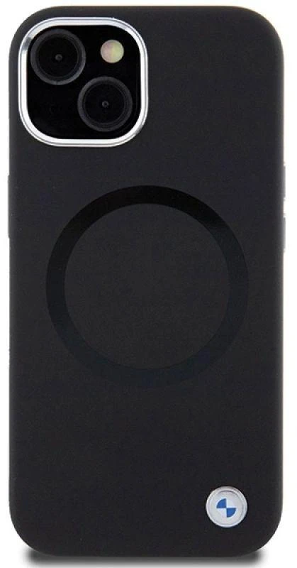 Dėklas BMW BMHMP15MSILBK2 Apple iPhone 15 Plus 14 Plus 6.7″ juodos spalvos Signature Liquid Silicone MagSafe