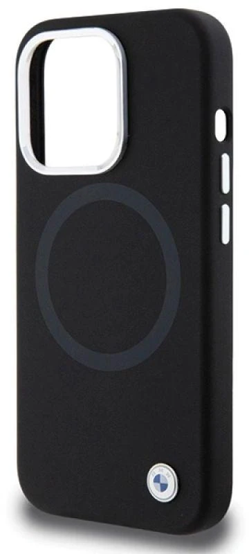 Dėklas BMW BMHMP15LSILBK2 Apple iPhone 15 Pro 6.1″ juodos spalvos Signature Liquid Silicone MagSafe