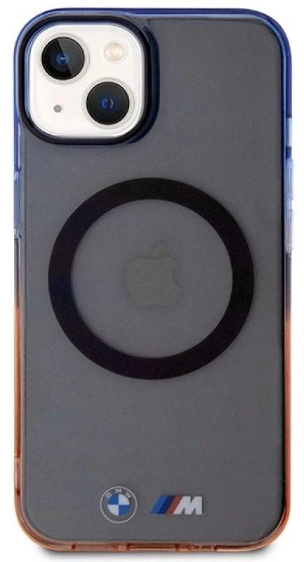 BMW BMHMP14MHTGE Apple iPhone 14 Plus 15 Plus 6.7″ dėklas pilkas kietas dėklas Gradient Bumper MagSafe