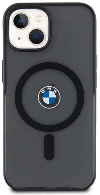 Dėklas BMW BMHMP15MDSLK Apple iPhone 15 Plus 14 Plus 6.7″ juodos spalvos kietas dėklas IML Signature MagSafe