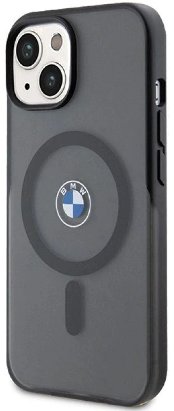 Dėklas BMW BMHMP15MDSLK Apple iPhone 15 Plus 14 Plus 6.7″ juodos spalvos kietas dėklas IML Signature MagSafe