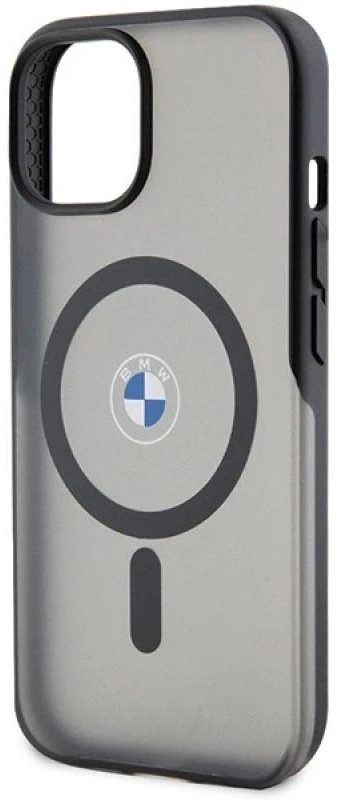 Dėklas BMW BMHMP15MDSLK Apple iPhone 15 Plus 14 Plus 6.7″ juodos spalvos kietas dėklas IML Signature MagSafe