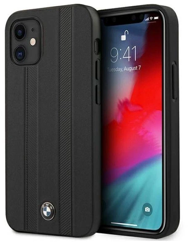 Apple iPhone 12 Mini BMW dėklas Signature Tire Marks (BMHCP12STTBK) juodos spalvos