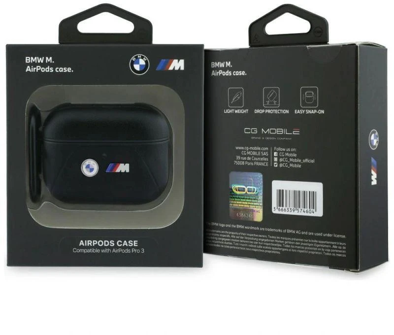 BMW Išlenktų linijų dėklas AirPods Pro 3 - Juodas