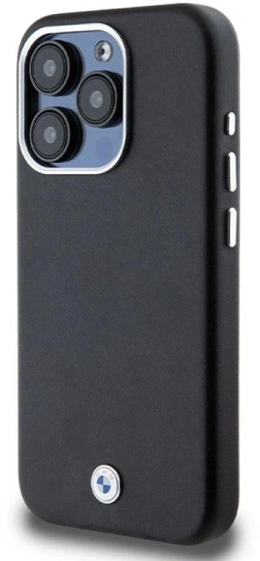 Dėklas BMW BMHMP15L23PUFWK Apple iPhone 15 Pro 6.1″ juodos spalvos Signature Wrapped Metal MagSafe