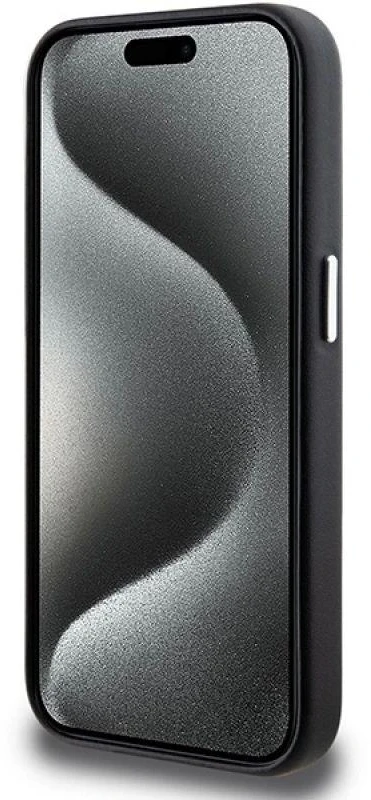 Dėklas BMW BMHMP15L23PUFWK Apple iPhone 15 Pro 6.1″ juodos spalvos Signature Wrapped Metal MagSafe