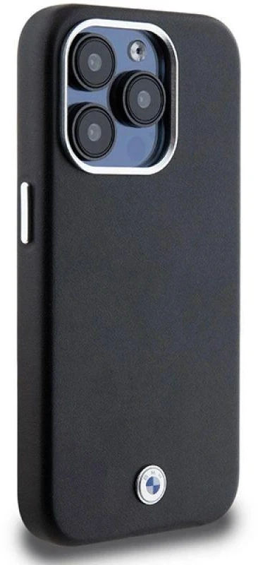 Dėklas BMW BMHMP15L23PUFWK Apple iPhone 15 Pro 6.1″ juodos spalvos Signature Wrapped Metal MagSafe