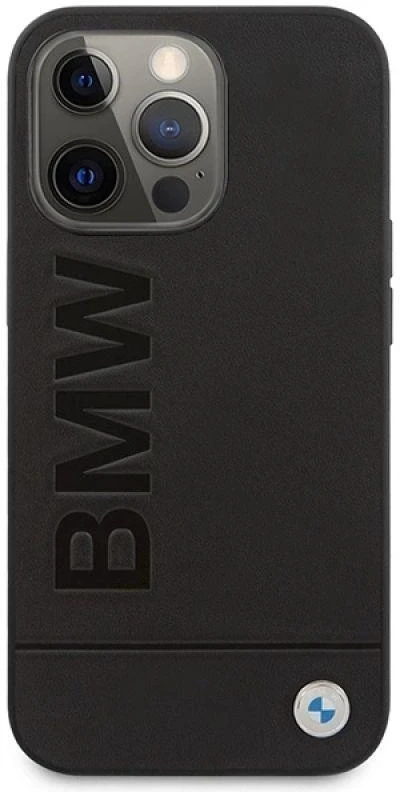BMW BMHMP14XSLLBK Apple iPhone 14 Pro Max 6,7″ juodos spalvos kietas dėklas Signature Logo Imprint Magsafe