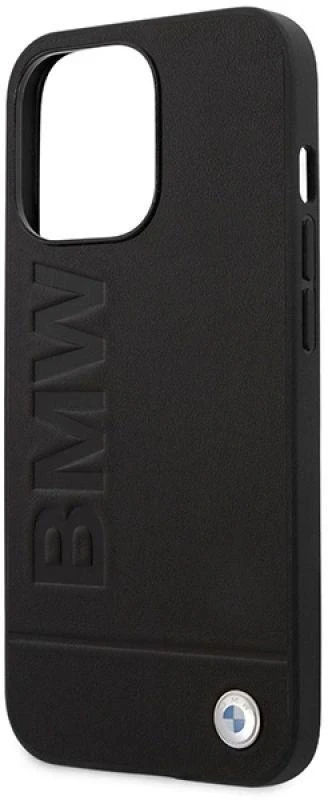 BMW BMHMP14XSLLBK Apple iPhone 14 Pro Max 6,7″ juodos spalvos kietas dėklas Signature Logo Imprint Magsafe