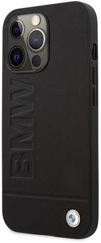 BMW BMHMP14XSLLBK Apple iPhone 14 Pro Max 6,7″ juodos spalvos kietas dėklas Signature Logo Imprint Magsafe