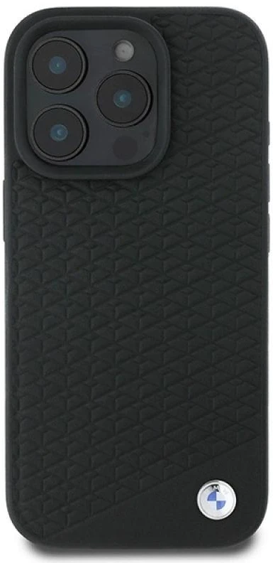 BMW BMHMP16X23RDDK Apple iPhone 16 Pro Max 6.9″ juodos spalvos kietas dėklas Sign Leather Diamond Metal Logo MagSa