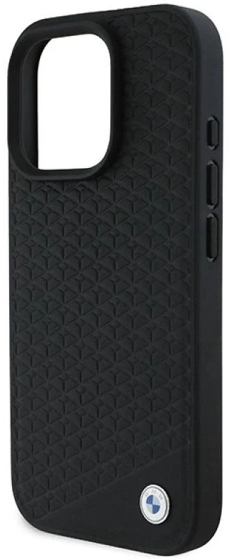BMW BMHMP16X23RDDK iPhone 16 Pro Max 6.9″ juodos spalvos kietas dėklas Sign Leather Diamond Metal Logo MagSa