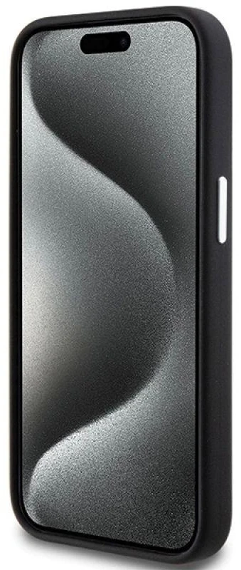 Dėklas BMW BMHMP15SSILBK2 Apple iPhone 15 14 13 6.1″ juodos spalvos Signature Liquid Silicone MagSafe