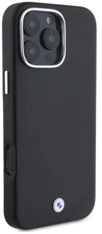 BMW BMHMP16X23 PUFWK Apple iPhone 16 Pro Max 6.9″ juodos spalvos kietas dėklas Sign Full Wrapped Metal MagSafe