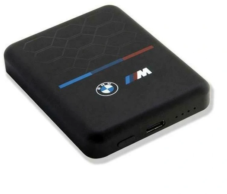 BMW Powerbank inductive BMPBMS5K22PGVK 15W 5000mAh + kabelis juodos spalvos M Collection MagSafe