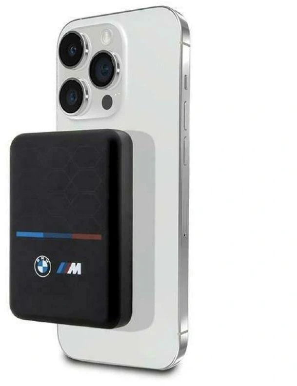 BMW Powerbank inductive BMPBMS5K22PGVK 15W 5000mAh + kabelis juodos spalvos M Collection MagSafe