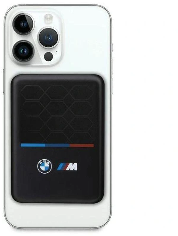 BMW Powerbank inductive BMPBMS5K22PGVK 15W 5000mAh + kabelis juodos spalvos M Collection MagSafe