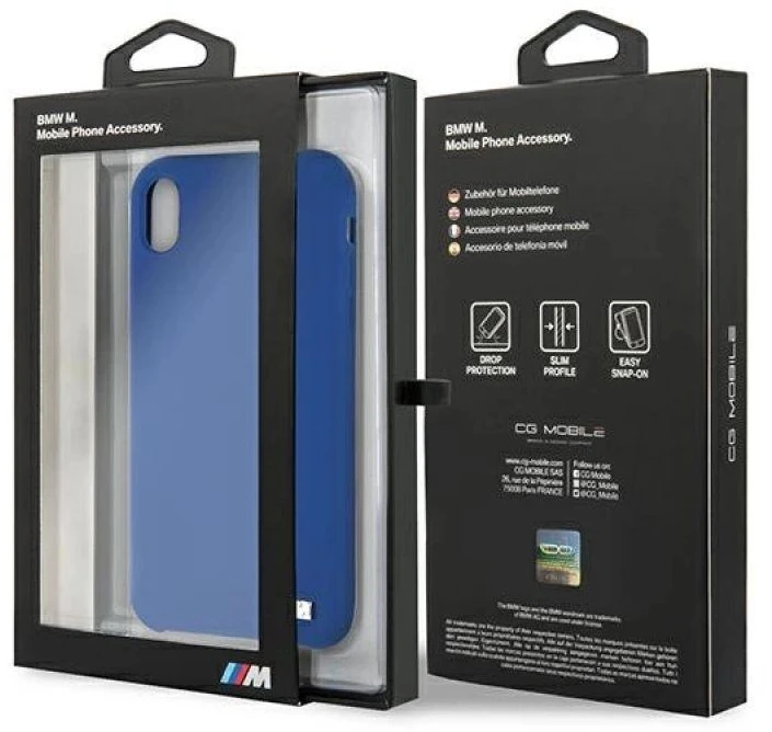 Apple iPhone XR BMW dėklas silikoninis M Collection (BMHCI61MSILNA) mėlynos spalvos