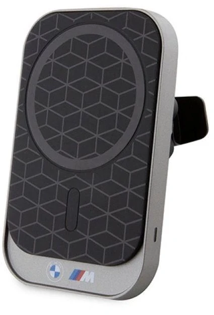 BMW indukcinis laikiklis BMMWCCMPGPK 15W prietaisų skydeliui / priekiniam stiklui / ventiliacijos angai juodos spalvos MagSafe M Edition