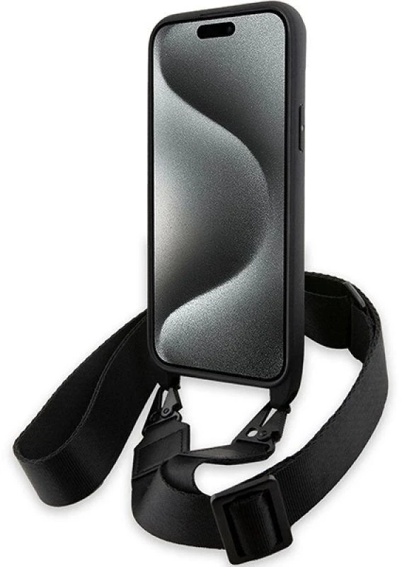 Dėklas BMW BMHCP15M23 PSVTK Apple iPhone 15 Plus 14 Plus 6.7″ juodos spalvos kietas dėklas M Edition Carbon Tricolo
