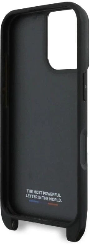 Dėklas BMW BMHCP16M23PSCCK Apple iPhone 16 Plus 6.7″ juodos spalvos hardcase M Edition Carbon Stripe & Strap