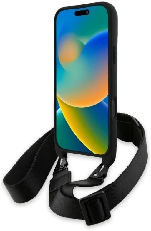 Dėklas BMW BMHCP16X23PSCCK Apple iPhone 16 Pro Max 6.9″ juodos spalvos hardcase M Edition Carbon Stripe & Strap