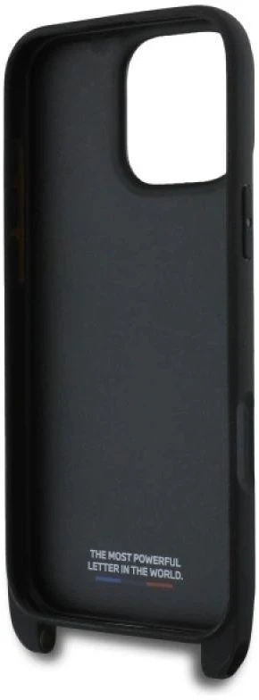Dėklas BMW BMHCP16X23PSCCK Apple iPhone 16 Pro Max 6.9″ juodos spalvos hardcase M Edition Carbon Stripe & Strap