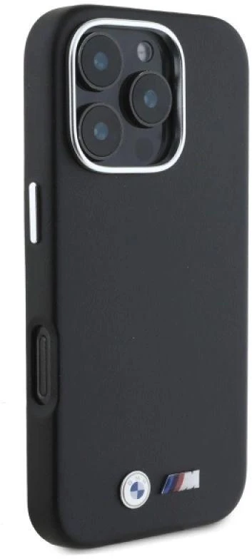 BMW BMHCP16L23 PMWK Apple iPhone 16 Pro 6.3″ juodos spalvos kietas dėklas M Smooth Full Wrapped Metal