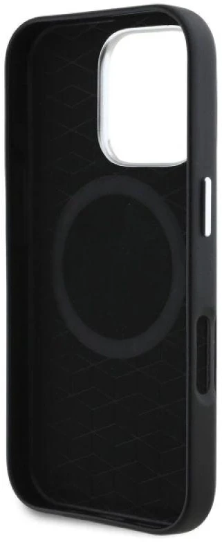 BMW BMHMP16L23 PMWK Apple iPhone 16 Pro 6.3″ juodos spalvos kietas dėklas M Smooth Full Wrapped Metal MagSafe