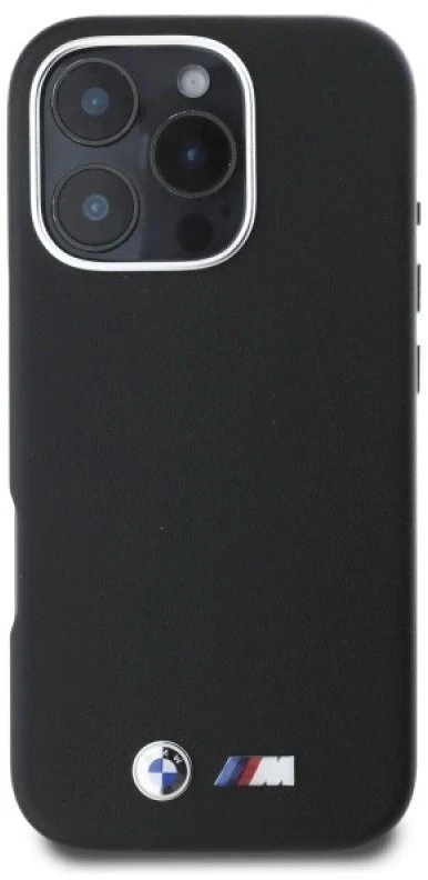 BMW BMHCP16L23 PMWK Apple iPhone 16 Pro 6.3″ juodos spalvos kietas dėklas M Smooth Full Wrapped Metal