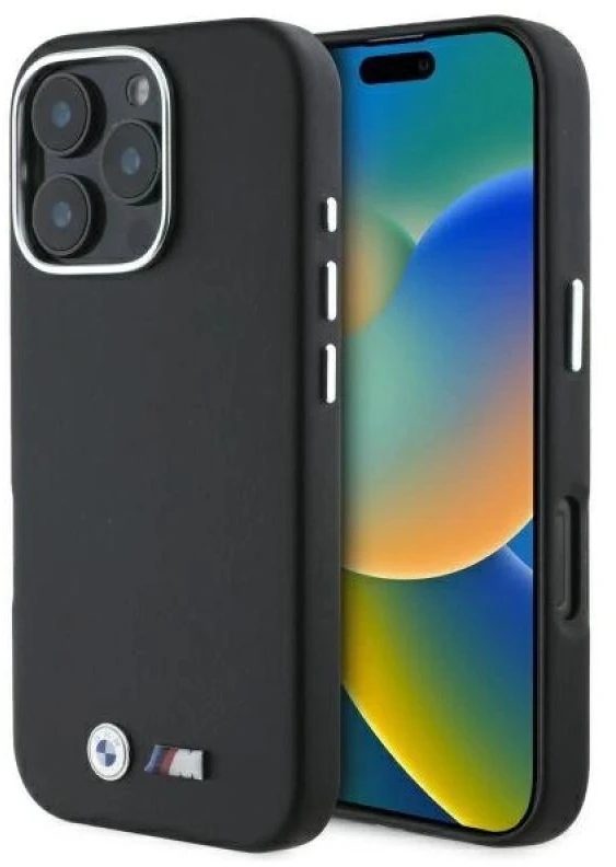 BMW BMHCP16X23 PMWK Apple iPhone 16 Pro Max 6.9″ juodos spalvos kietas dėklas M Smooth Full Wrapped Metal