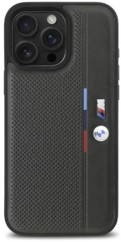 BMW BMHCP16L23 PUPVA Apple iPhone 16 Pro 6.3″ anthracite kietas dėklas M Perforated Tricolor Detail Line