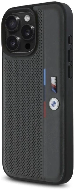 BMW BMHCP16L23 PUPVA Apple iPhone 16 Pro 6.3″ anthracite kietas dėklas M Perforated Tricolor Detail Line