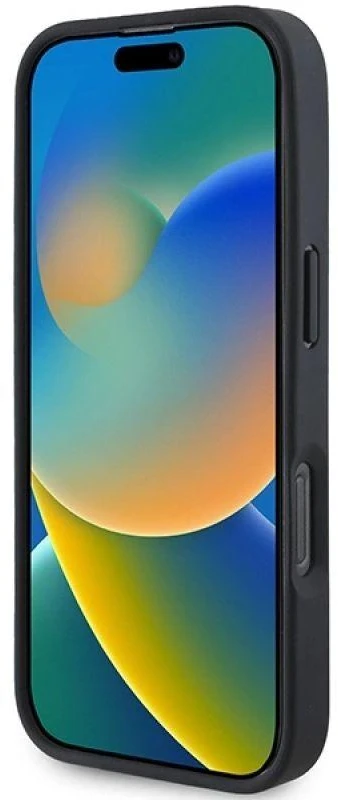 BMW BMHMP16L23 PUPDK Apple iPhone 16 Pro 6.3″ juodos spalvos kietas dėklas M Perforated Tricolor Line MagSafe