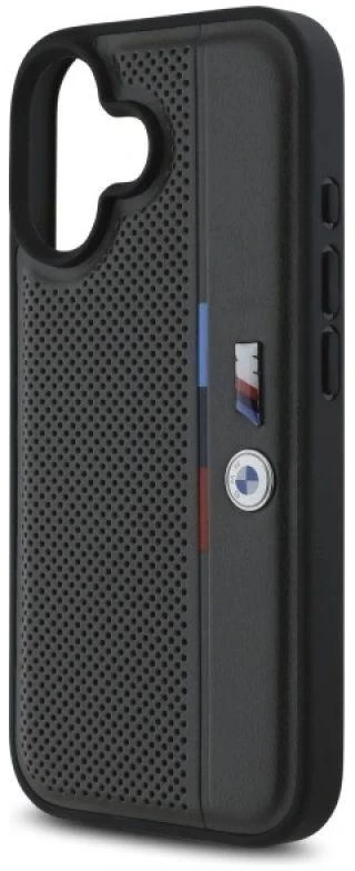 BMW BMHCP16S23 PUPVA Apple iPhone 16 6.1″ anthracite kietas dėklas M Perforated Tricolor Detail Line