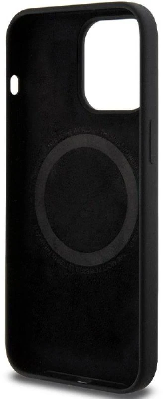 BMW BMHMP15X22SMPK Apple iPhone 15 Pro Max 6.7″ juodos spalvos kietas dėklas M Silicone Pattern MagSafe