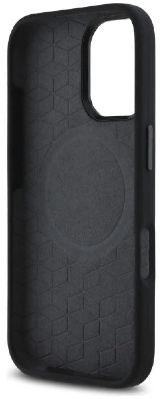 BMW BMHMP16S23SROK Apple iPhone 16 6.1″ juodos spalvos kietas dėklas M Silicone Printed Ring MagSafe