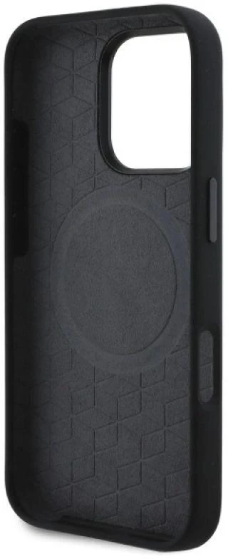 BMW BMHMP16X23SROK Apple iPhone 16 Pro Max 6.9" dėklas telefonui juodos spalvos M Silikoninis Printed Ring MagSafe