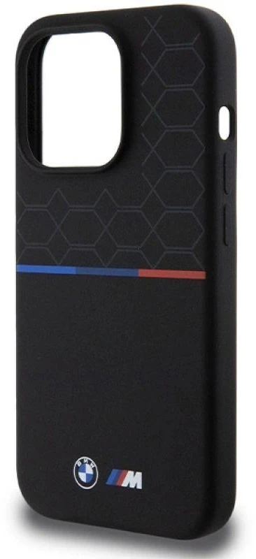 BMW BMHMP15L22SMPK Apple iPhone 15 Pro 6.1″ juodos spalvos kietas dėklas M Silicone Pattern MagSafe